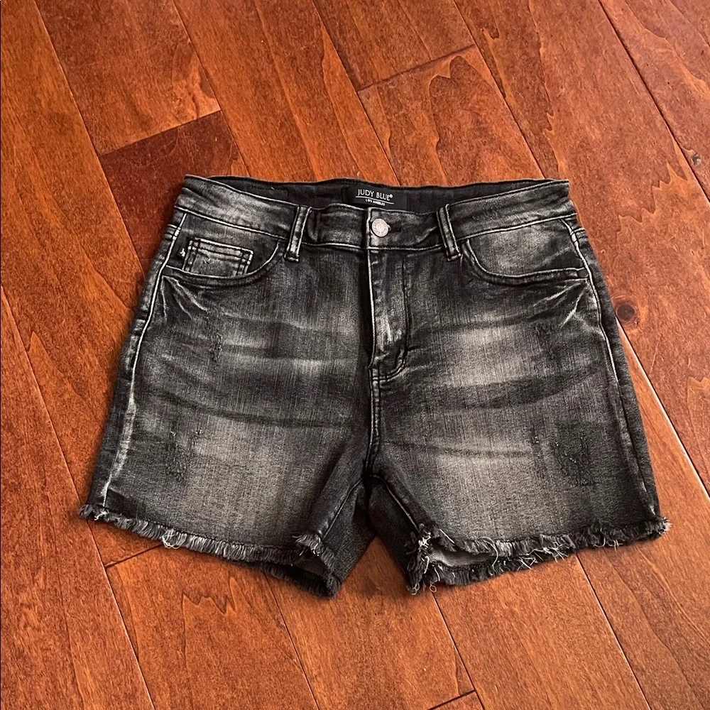 Judy Blue Black Jean Shorts - Picture 1 of 7